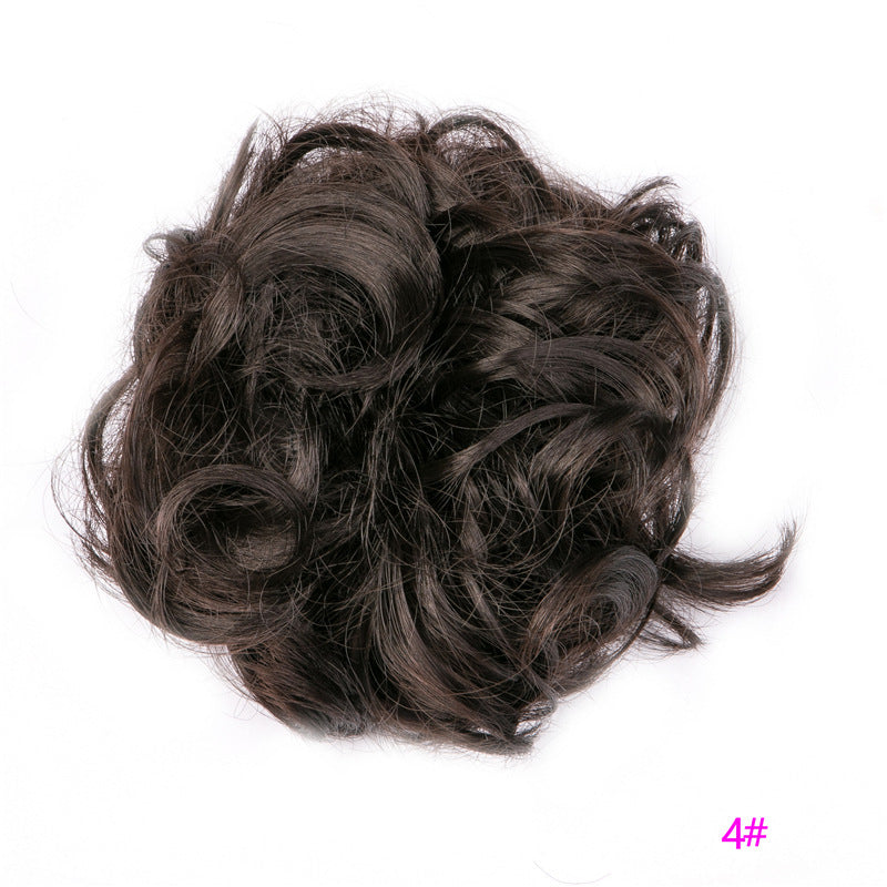 Europe, Japan, and South Korea popular hair bun fluffy natural drawstring curly hair ball head hair ring hair set female hair accessories chemical fiber hair Europe, Japan, and South Korea popular hair bun fluffy natural drawstring curly hair ball head hair ring hair set female hair accessories chemical fiber hair